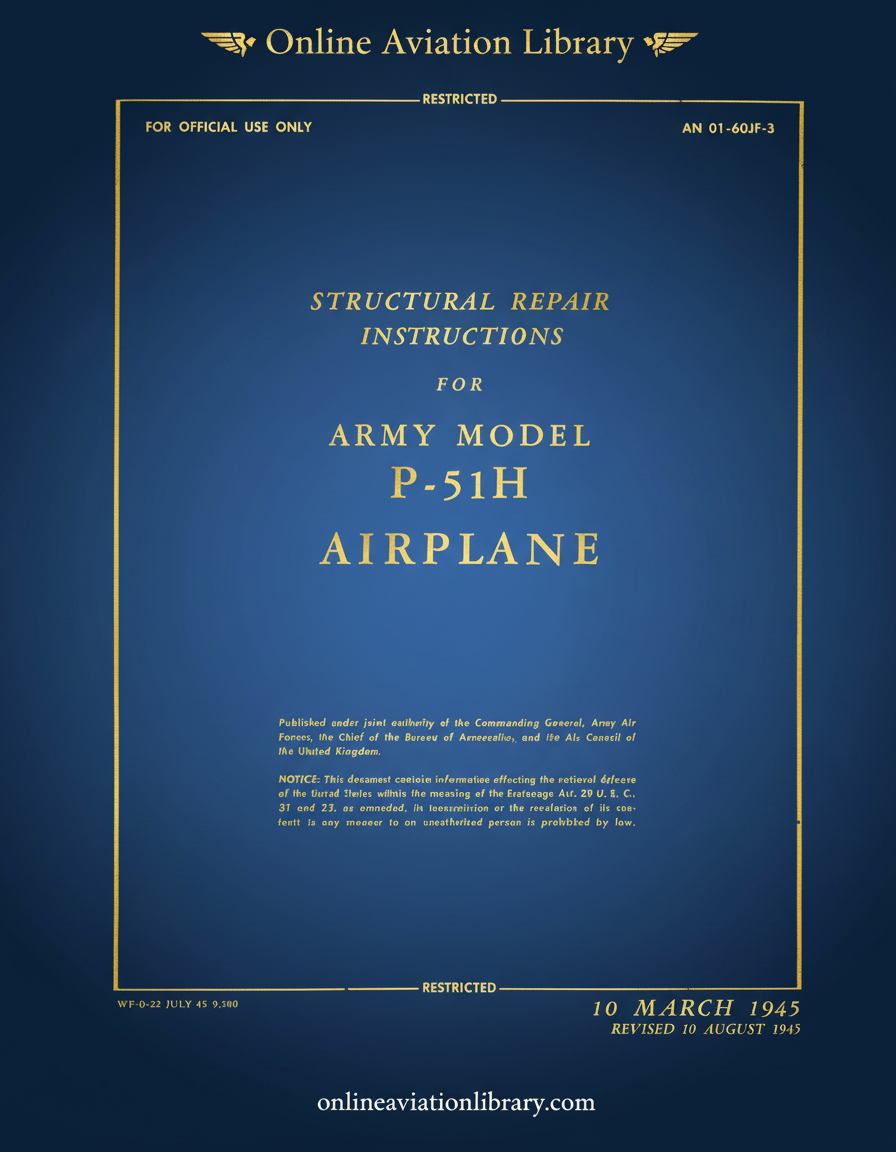 P-51H Airplane Structural Repair Instructions Cover Page