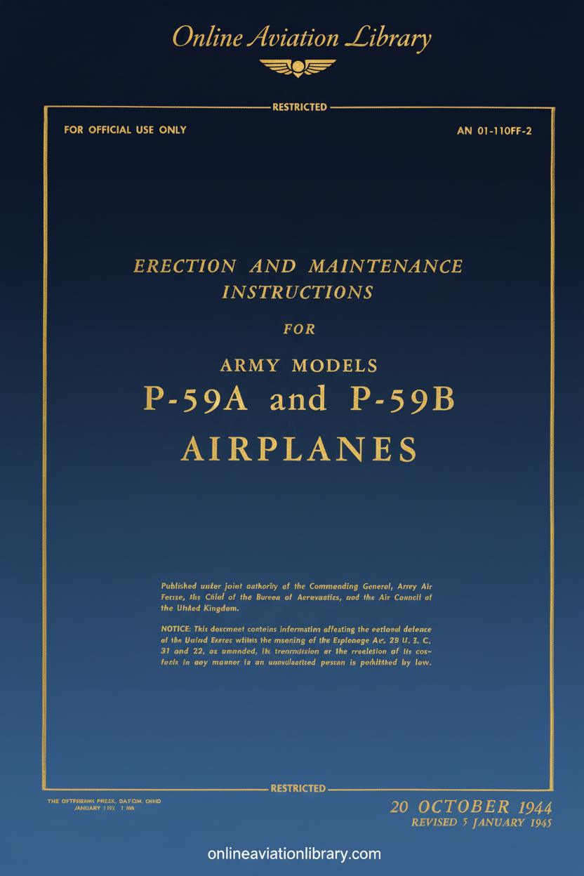 P-59A and P-59B Erection and Maintenance Manual Cover Page