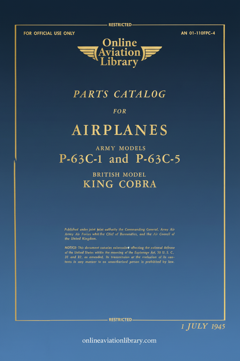 P-63C King Cobra Parts Catalog Cover Page