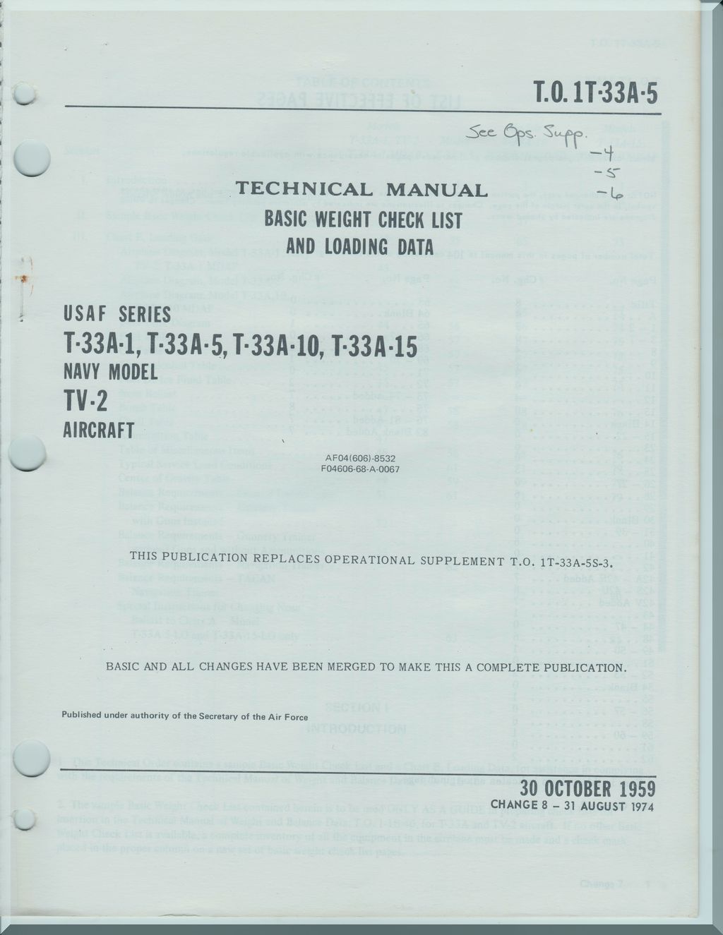 Lockheed T-33 Shooting Star Aircraft Manuals Collection - Digital Download