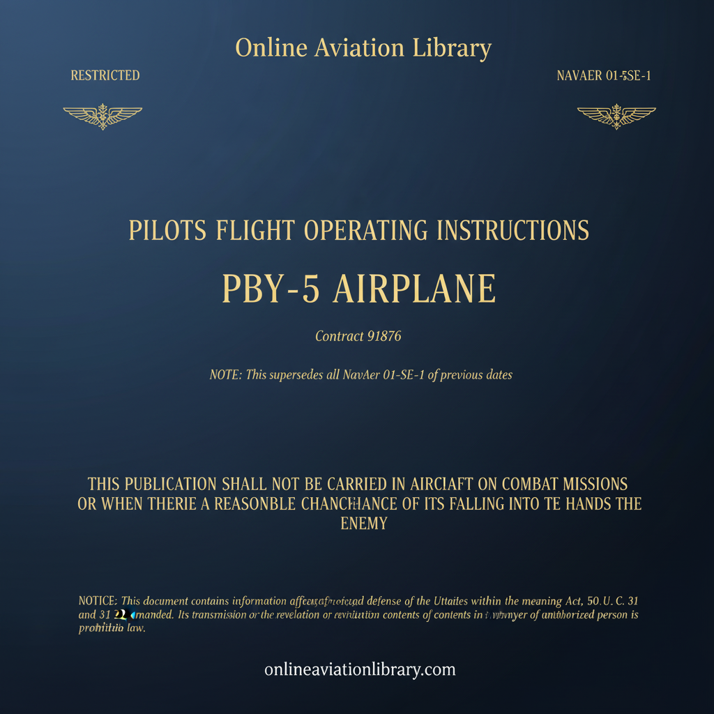 PBY-5 Pilots Flight Operating Instructions Cover Page