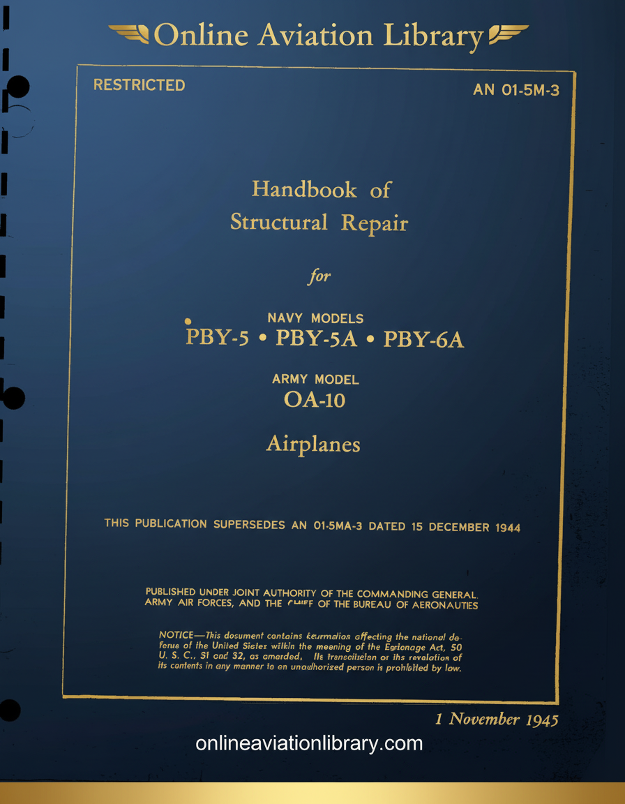 PBY/OA-10 Handbook of Structural Repair Cover Page