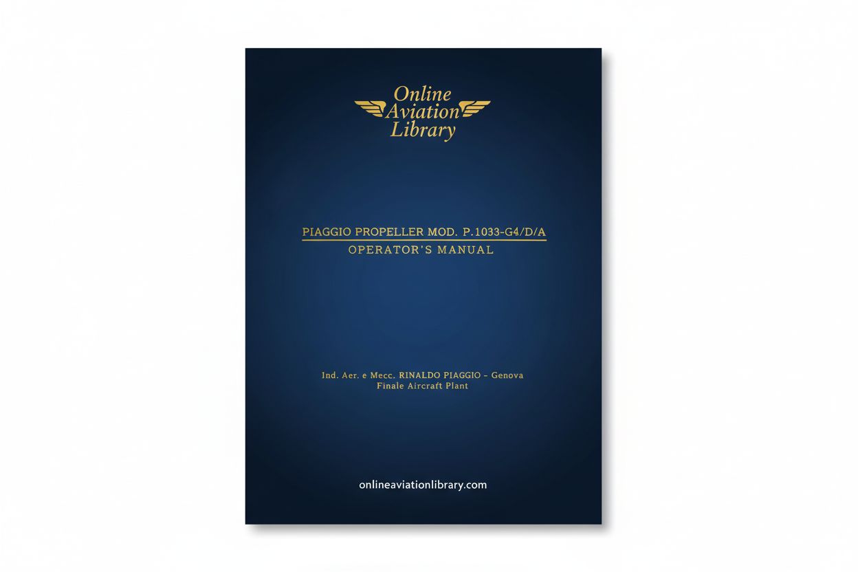 Piaggio Propeller Operator's Manual Cover Page