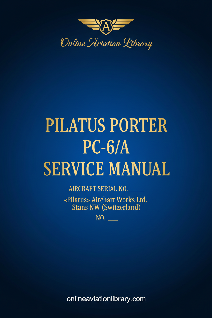 Pilatus PC-6/A Service Manual Standard Cover Page
