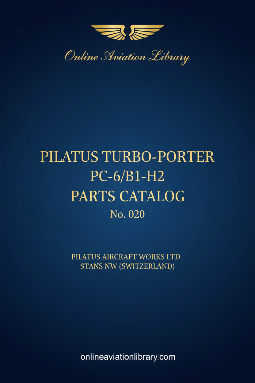 Pilatus PC-6/B1-H2 Parts Catalog Standard Cover Page