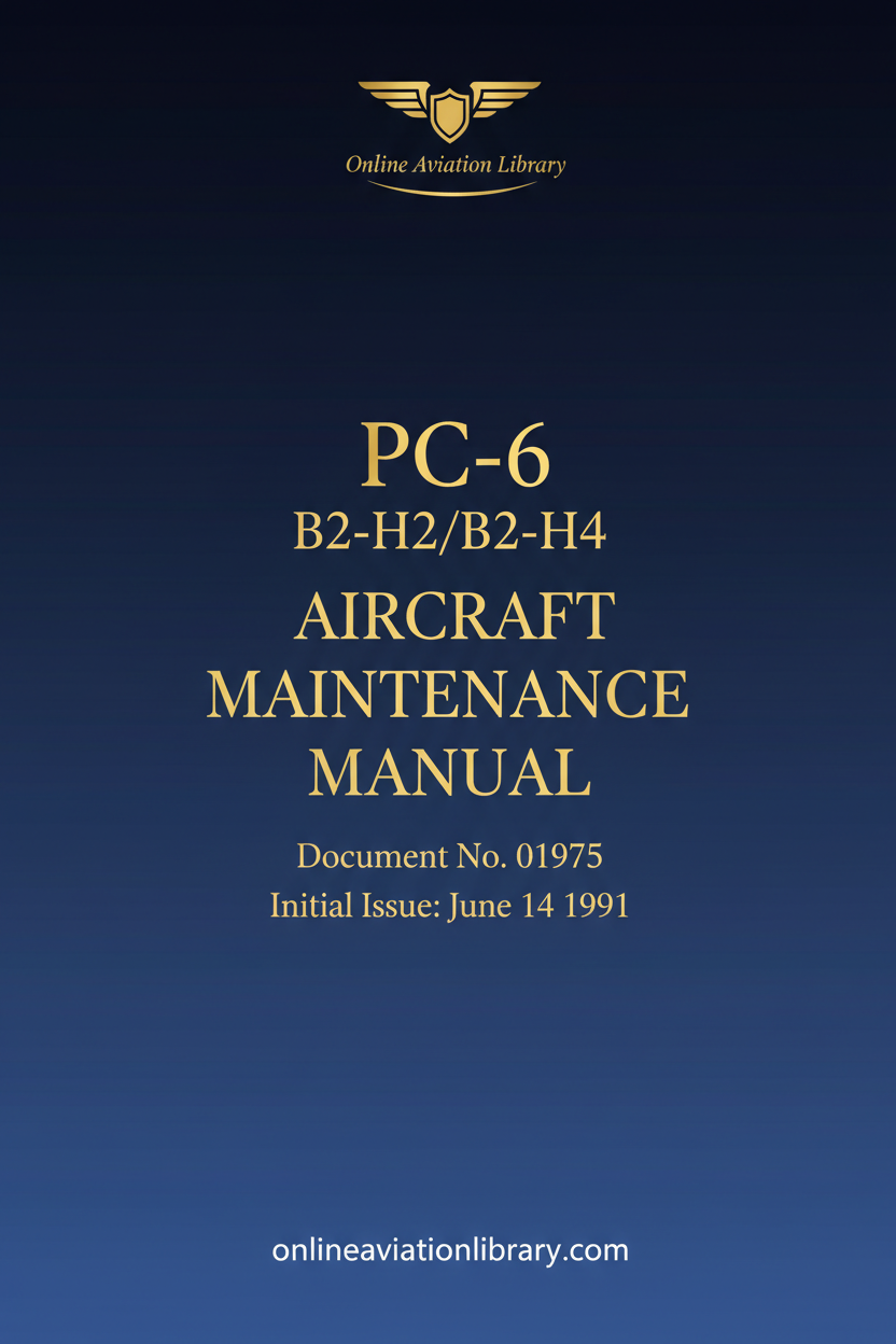 Pilatus PC-6 B2-H2/B2-H4 Aircraft Maintenance Manual Standard Cover Page