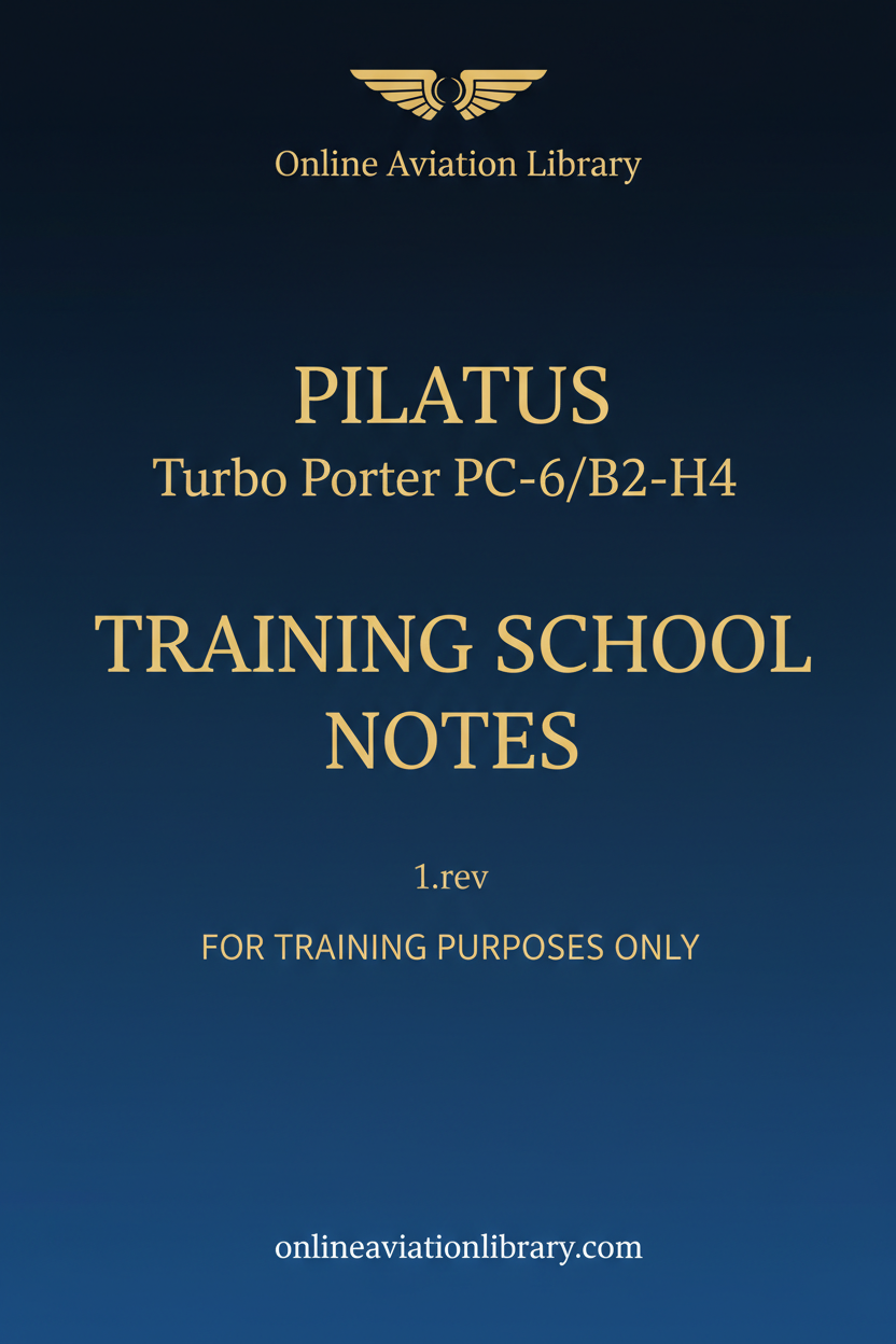Pilatus PC-6/B2-H4 Training School Notes Standard Cover Page