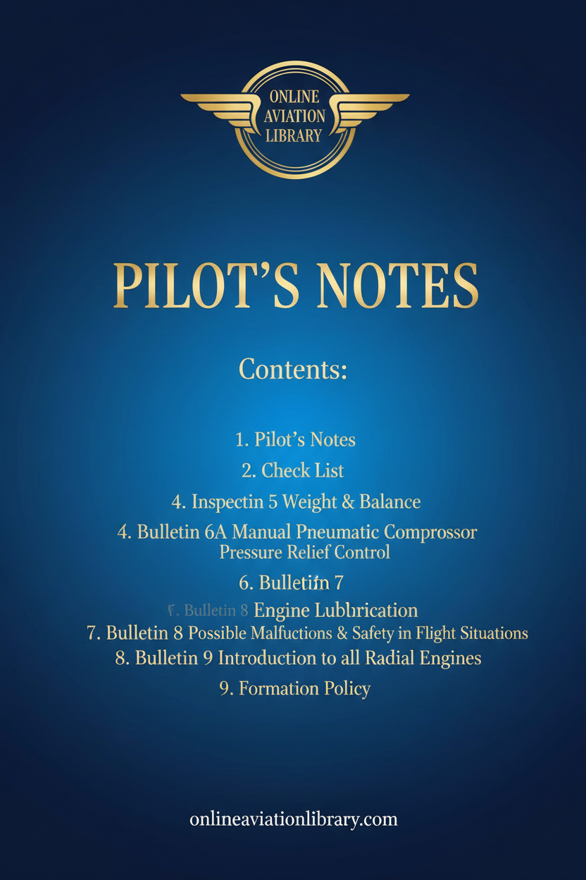 Pilot's Notes Standard Cover Page