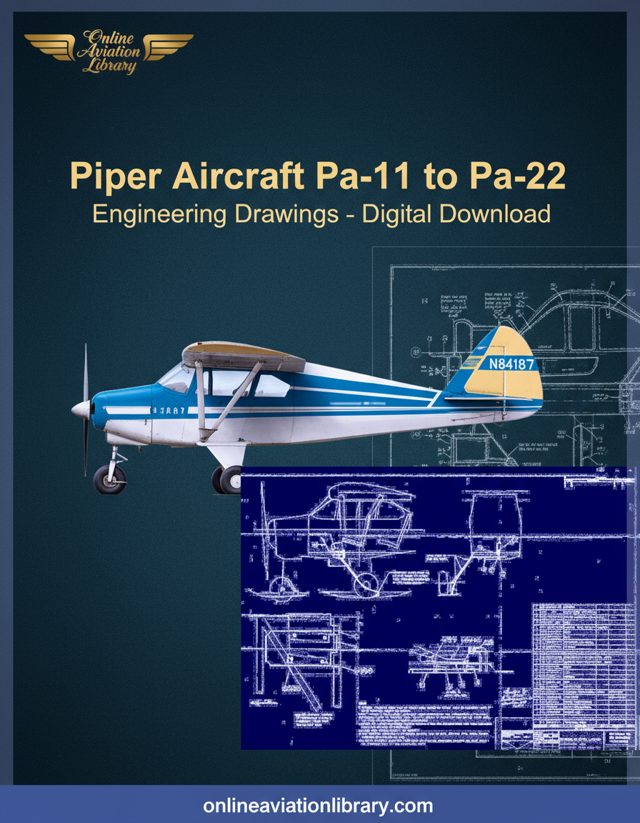 Piper Aircraft Pa-11 to Pa-22 Engineering Drawings Blueprints Banner