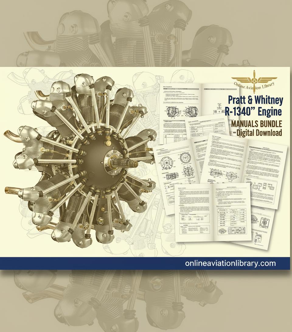 Pratt & Whitney R-1340 Wasp Aircraft Engine Manuals Bundle Banner