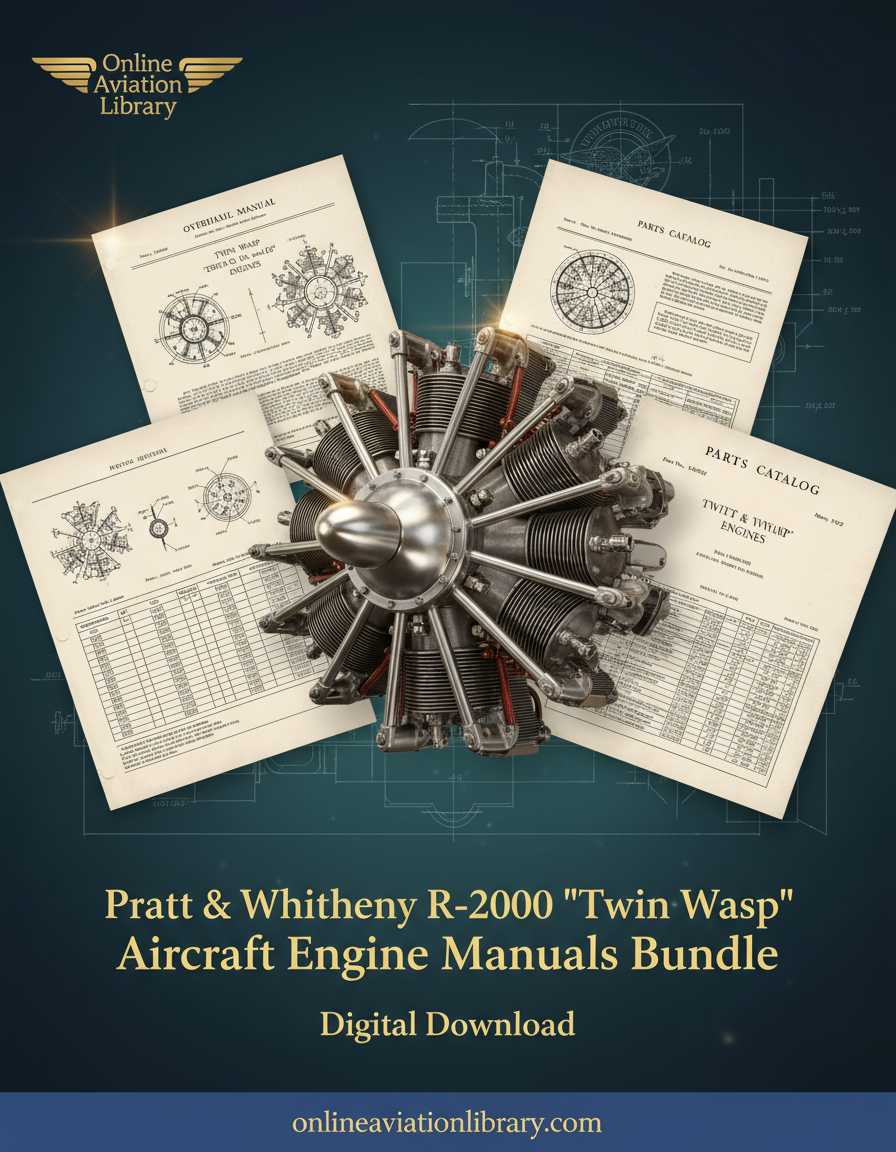 Pratt & Whitney R-2000 Twin Wasp Aircraft Engine Manuals Bundle Promotional Banner