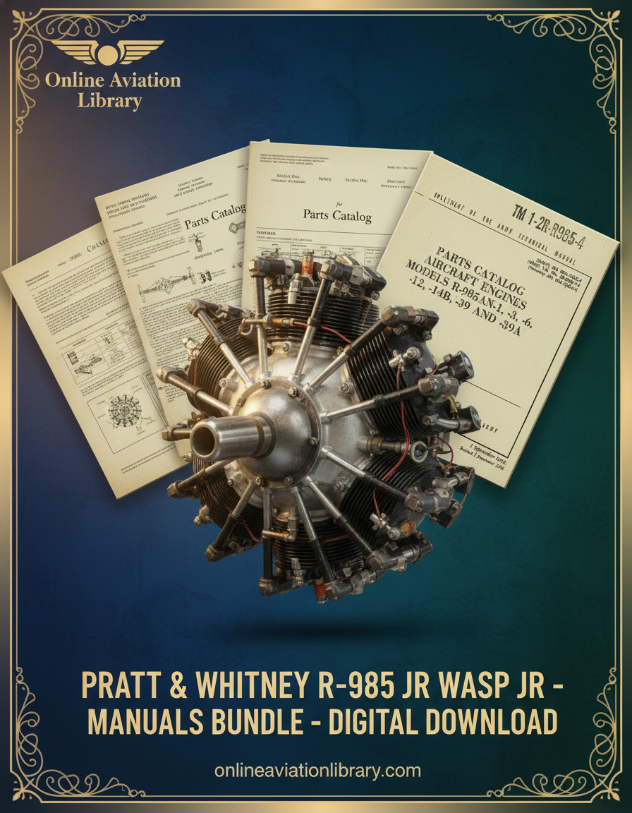 Pratt & Whitney R-985 Wasp Jr Manuals Bundle Banner