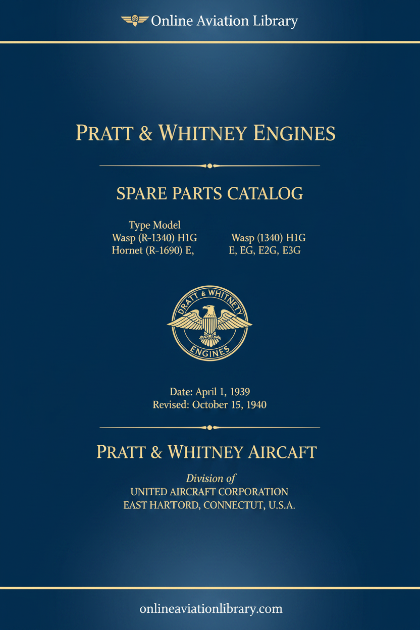 Pratt & Whitney Spare Parts Catalog R-1340 H1 R-1690