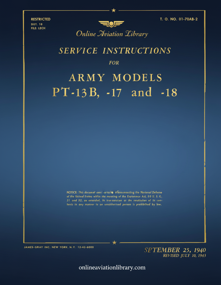 PT-13B -17 -18 Service Instructions Cover Page