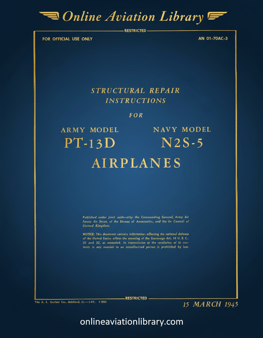 PT-13D N2S-5 Airplanes Structural Repair Instructions Cover