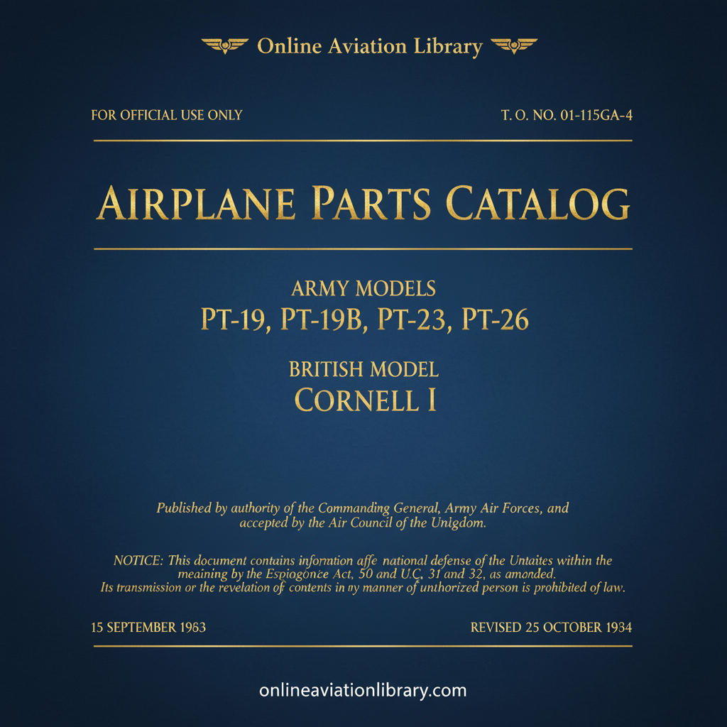 PT-19 Parts Catalog Cover Page