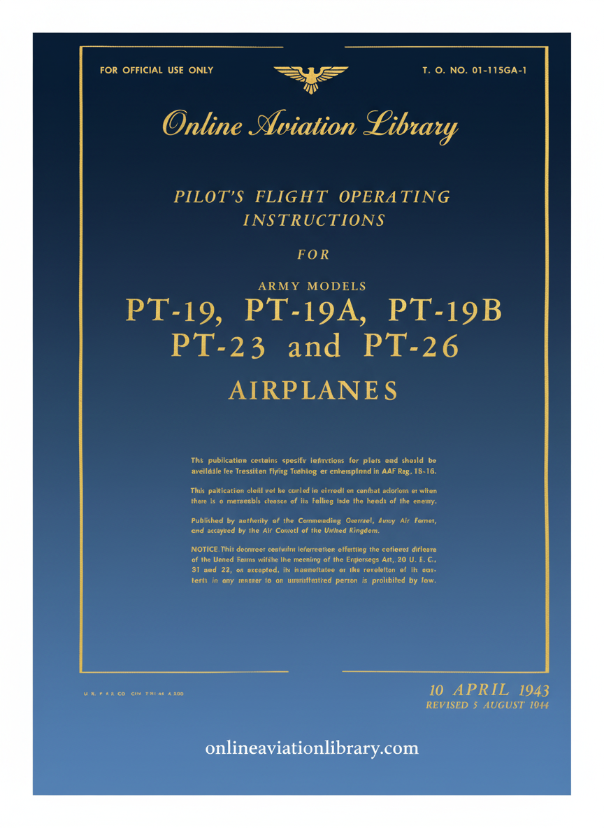 PT-19 Pilot's Flight Operating Instructions Cover Page