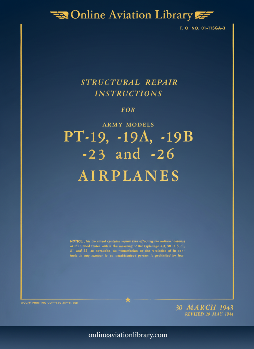 PT-19 Structural Repair Instructions Cover Page