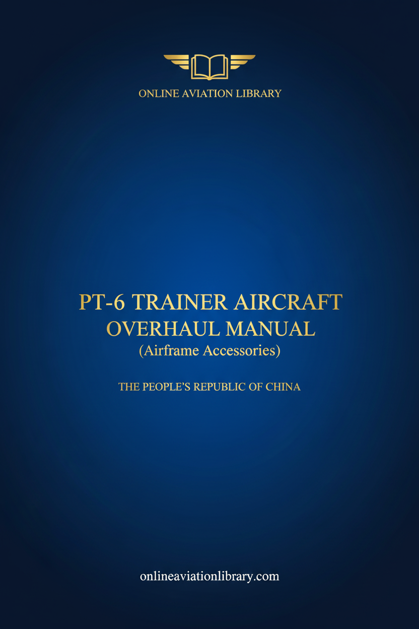 PT-6 Trainer Aircraft Overhaul Manual Standard Cover Page