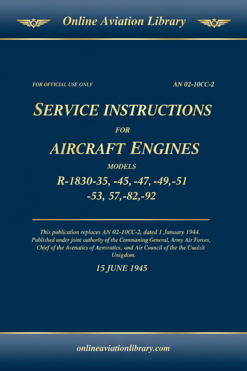 R-1830-35 thru -92 Service Instructions AN 02-10CC-2 Cover 1945