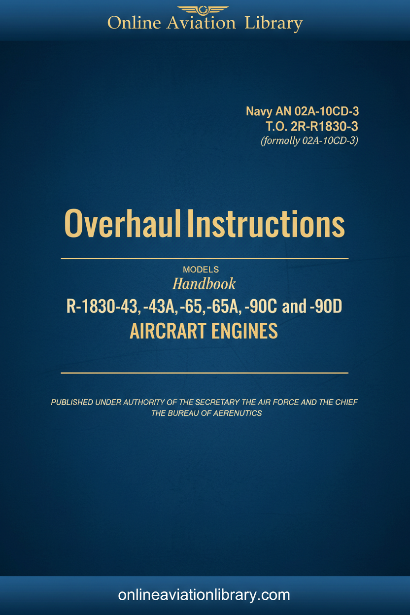 R-1830-43-43A-65-65A-90C-90D Handbook Overhaul Instructions Cover