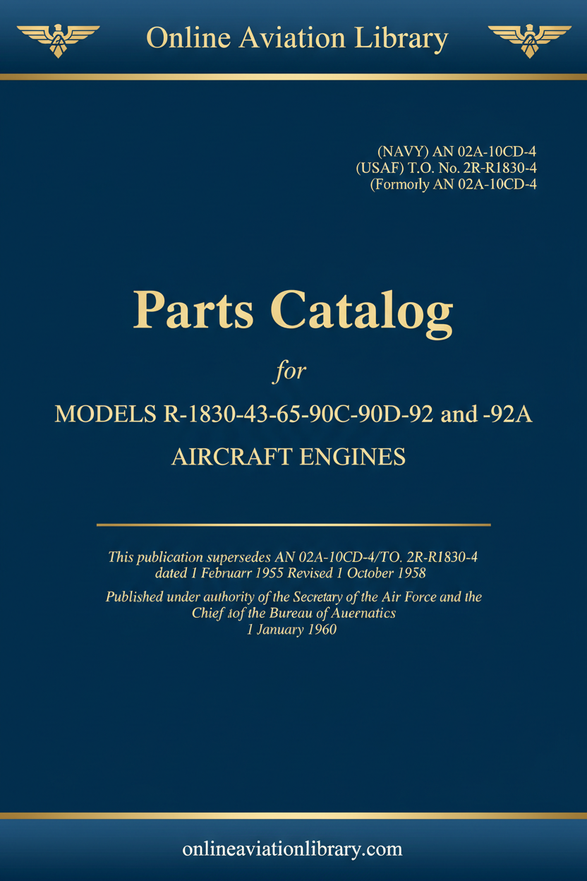 R-1830-43-65-90C-90D-92-92A Parts Catalog Cover 1960