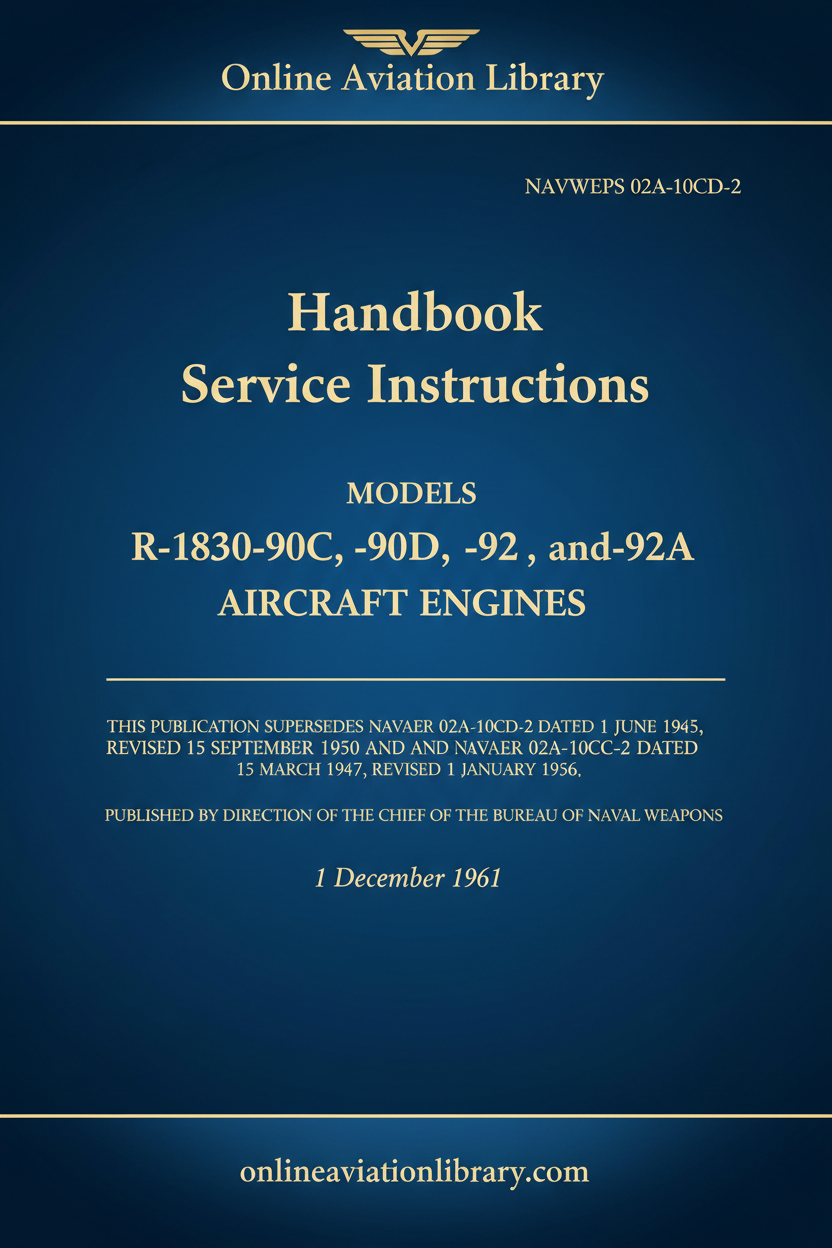R-1830-90C-90D-92-92A Service Instructions Cover 1961