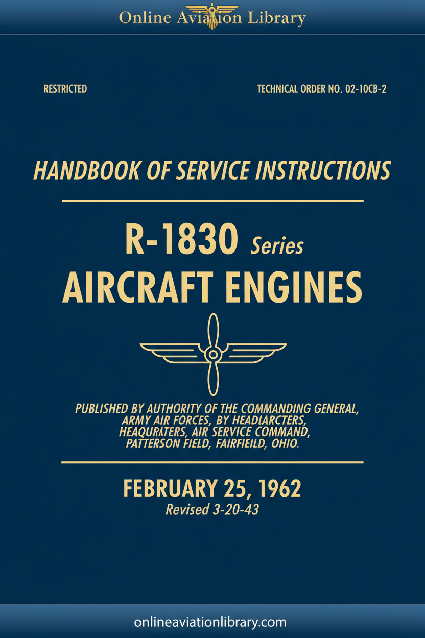 R-1830 Series Handbook Service Instructions TO 02-10CB-2 Cover 1942