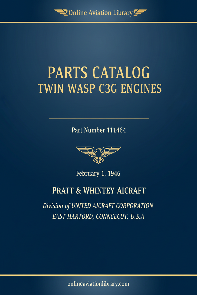 R-1830 Twin Wasp C3G Parts Catalog Cover 1946