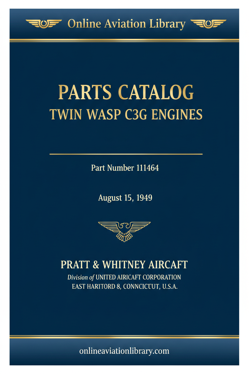 R-1830 Twin Wasp C3G Parts Catalog Cover 1949