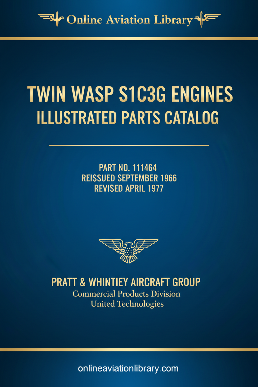 R-1830 Twin Wasp S1C3G Illustrated Parts Catalog Cover 1977