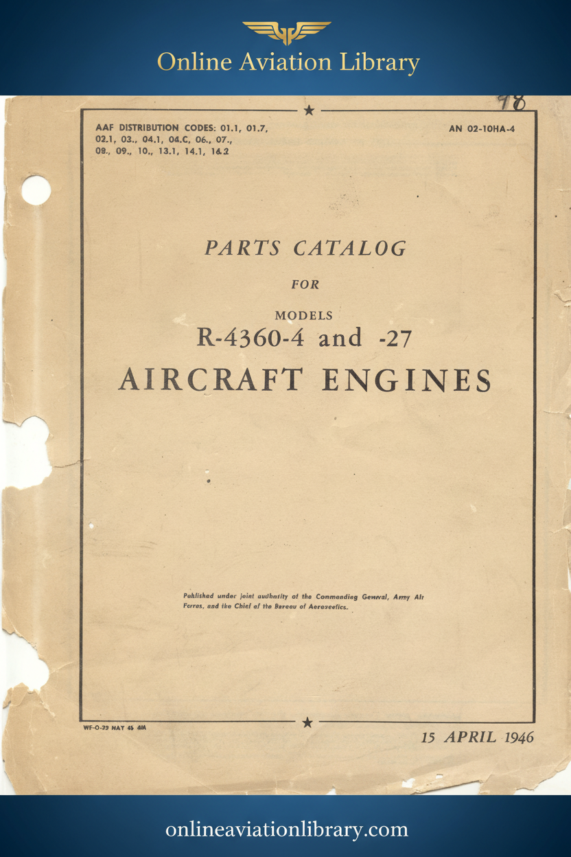 R-4360-4 and -27 Parts Catalog Standard Cover Page
