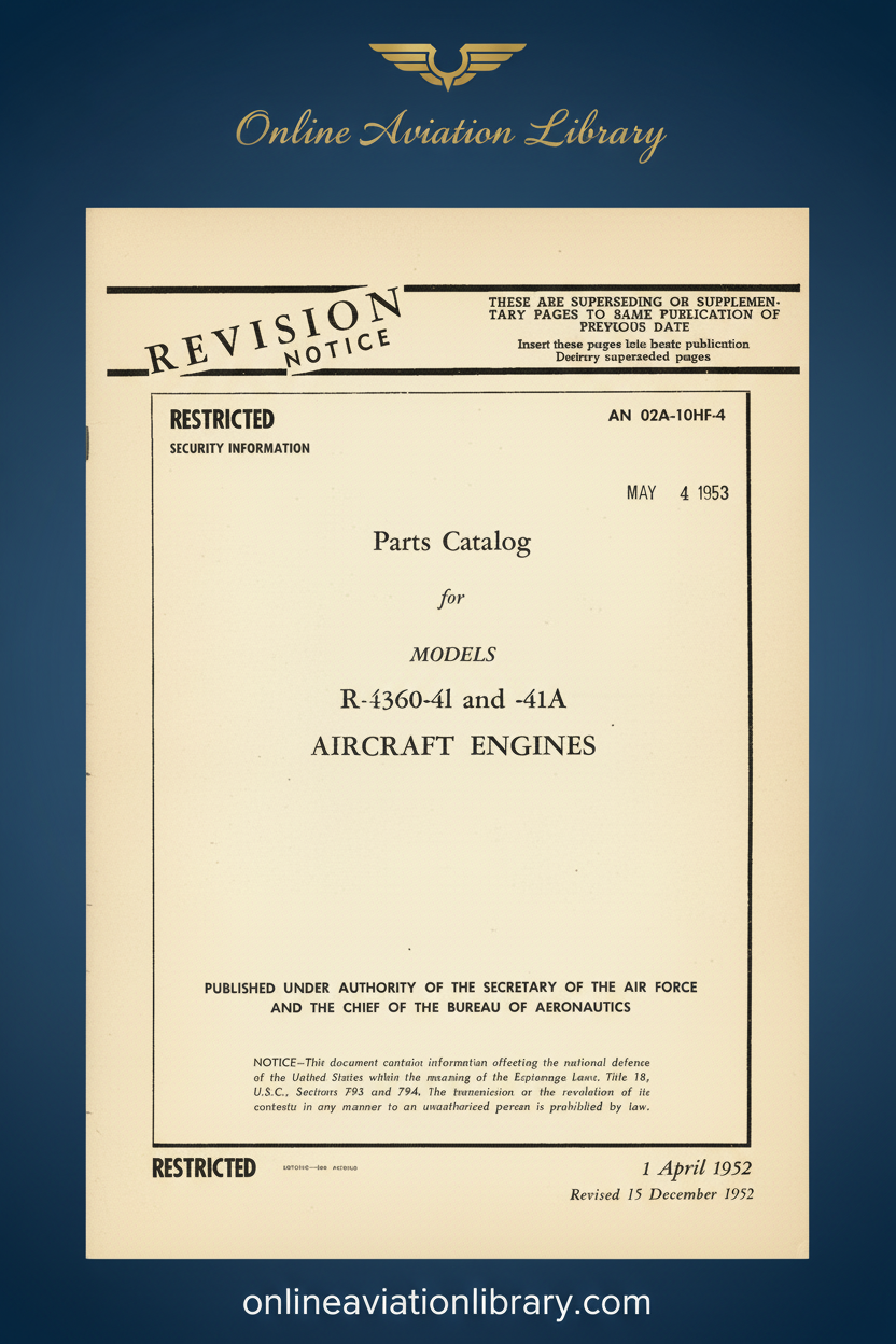 R-4360-41 Parts Catalog Standard Cover Page