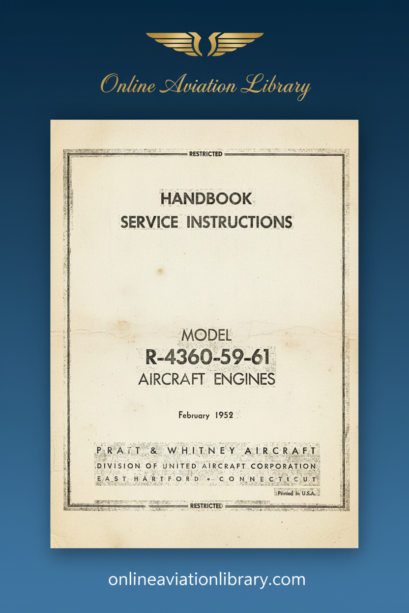 R-4360-59-61 Handbook Service Instructions Standard Cover Page