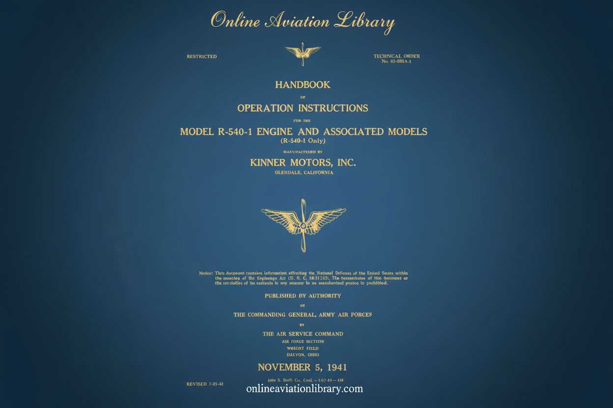 R-540-1 Handbook of Operation Instructions Manual Cover Page