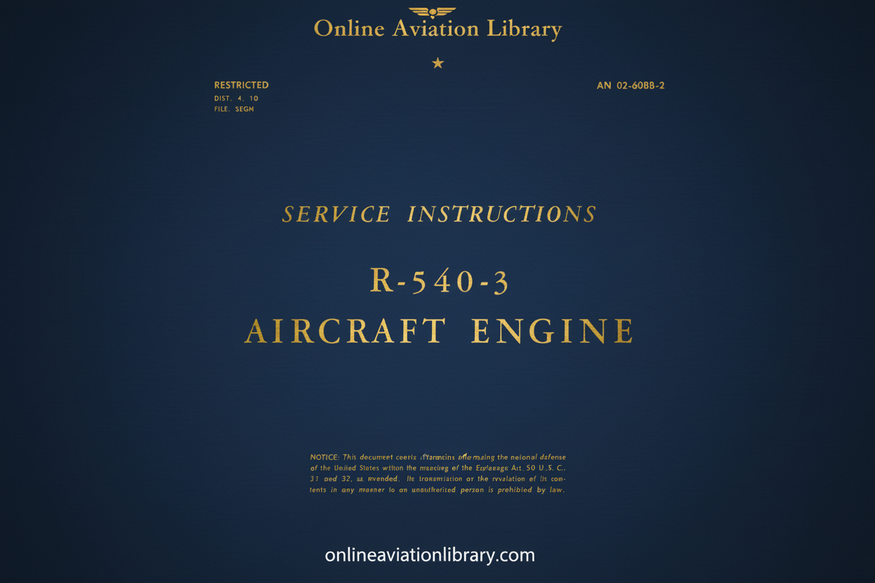 R-540-3 Aircraft Engine Manual Cover Page