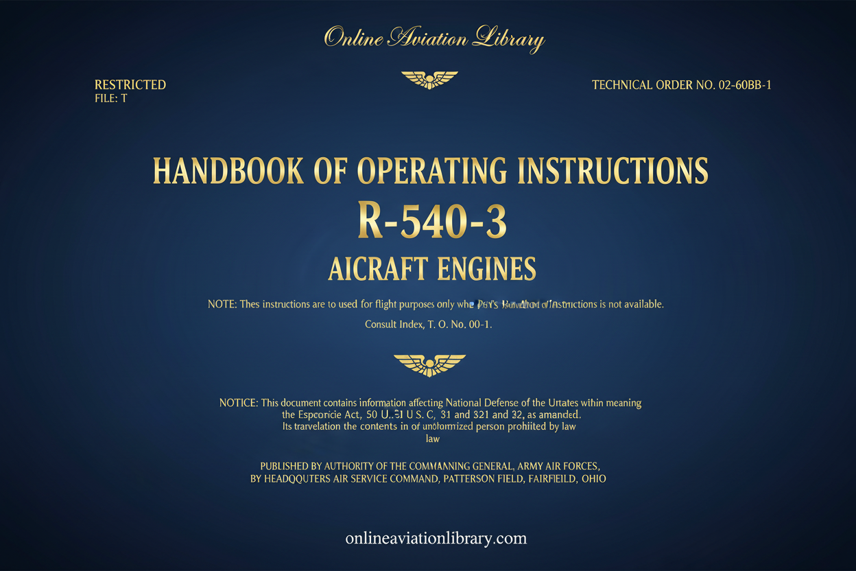 R-540-3 Handbook of Operating Instructions Manual Cover Page