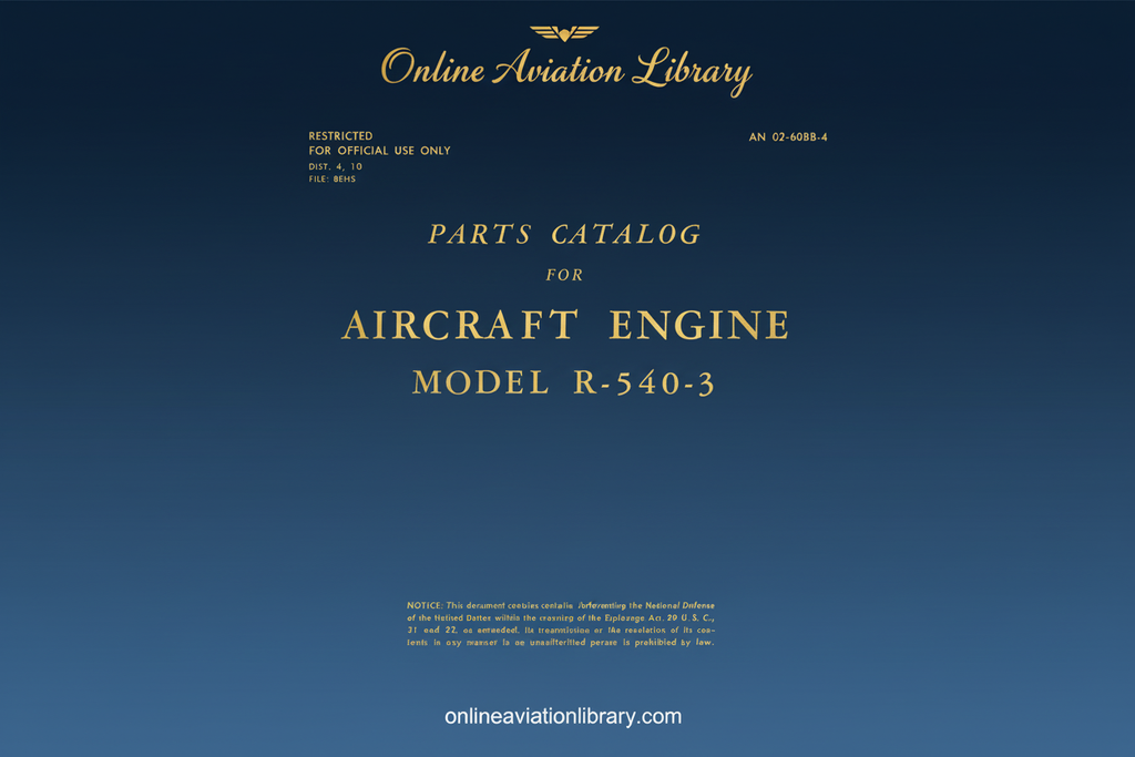 R-540-3 Parts Catalog Manual Cover Page