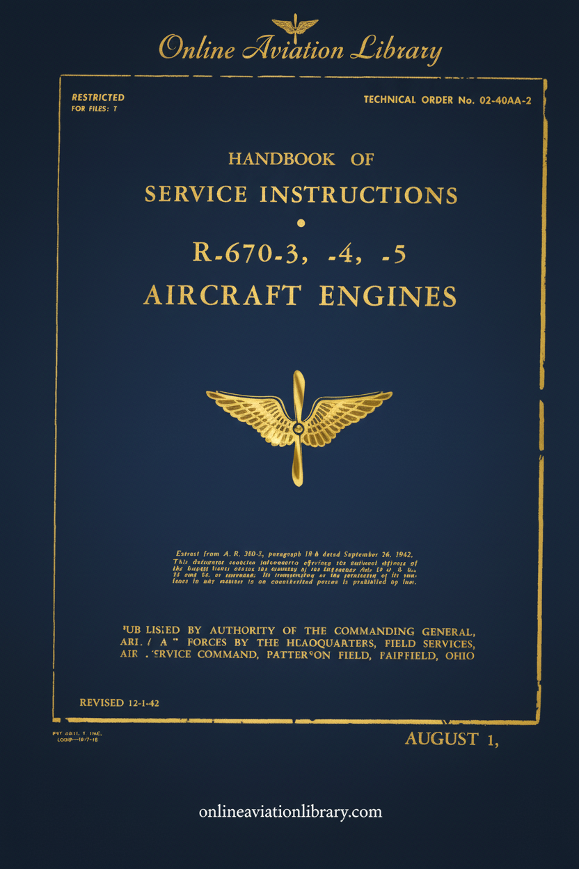 R-670-3, -4, -5 Handbook of Service Instructions Cover Page