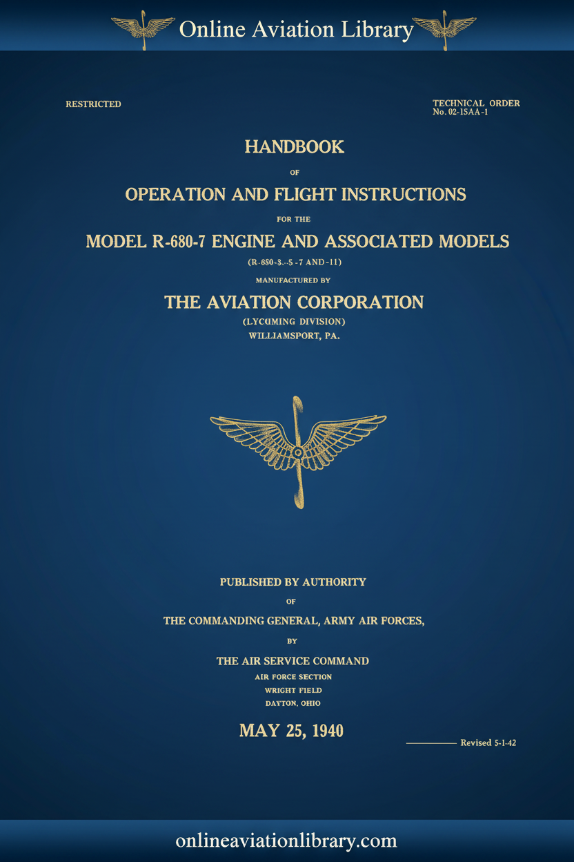 R-680-7 Operation and Flight Instructions Cover