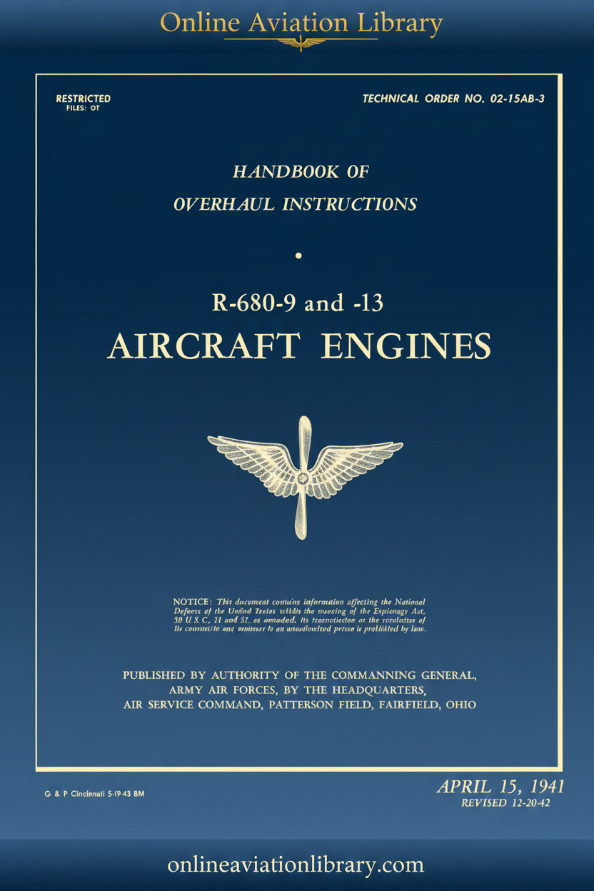 R-680-9 -13 Overhaul Instructions Cover