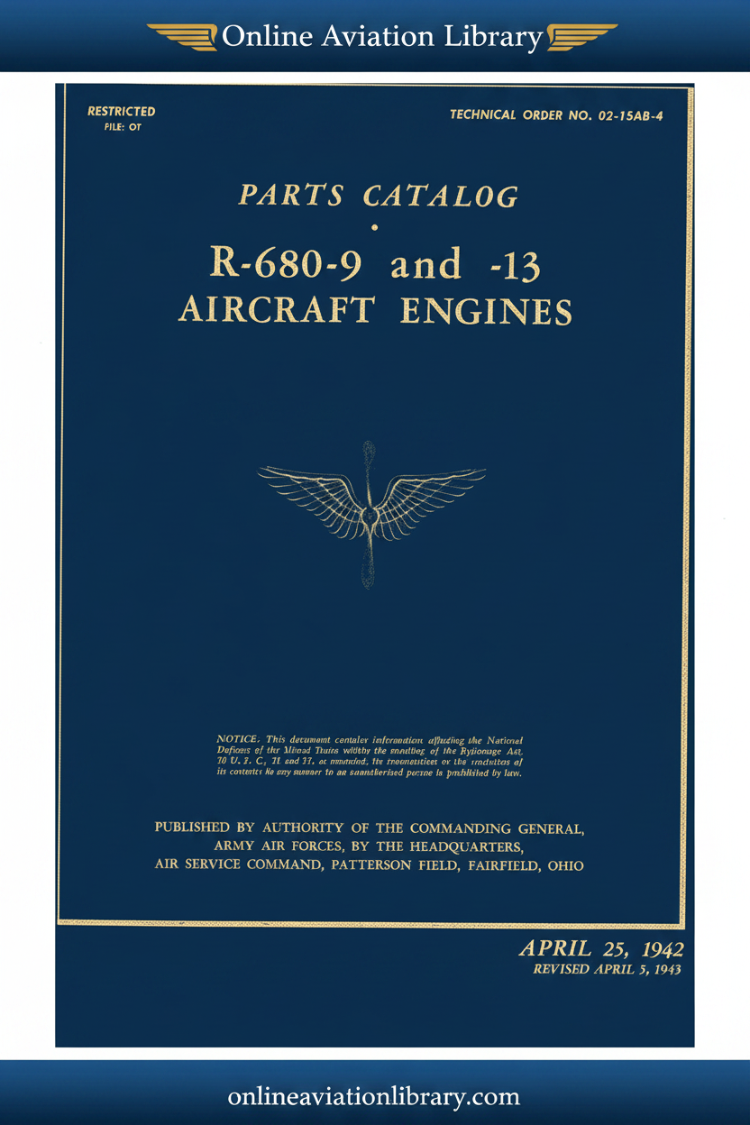 R-680-9 -13 Parts Catalog Cover