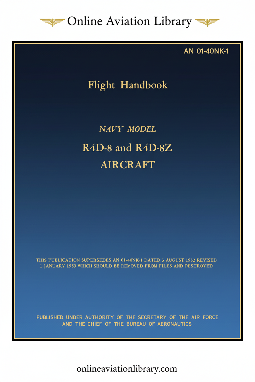 R4D-8 and R4D-8Z Flight Handbook Cover Page