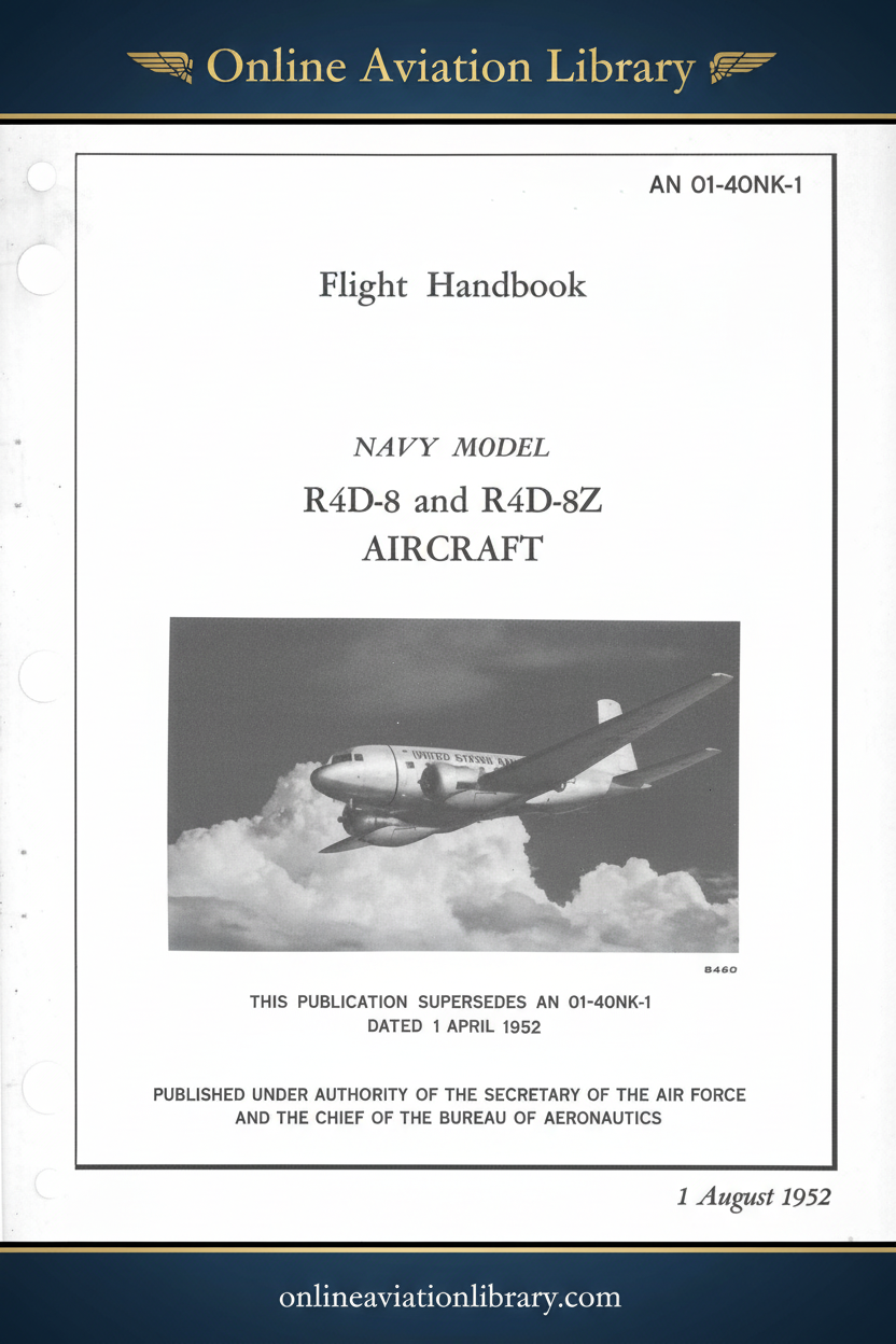 R4D-8 and R4D-8Z Flight Handbook Cover Page