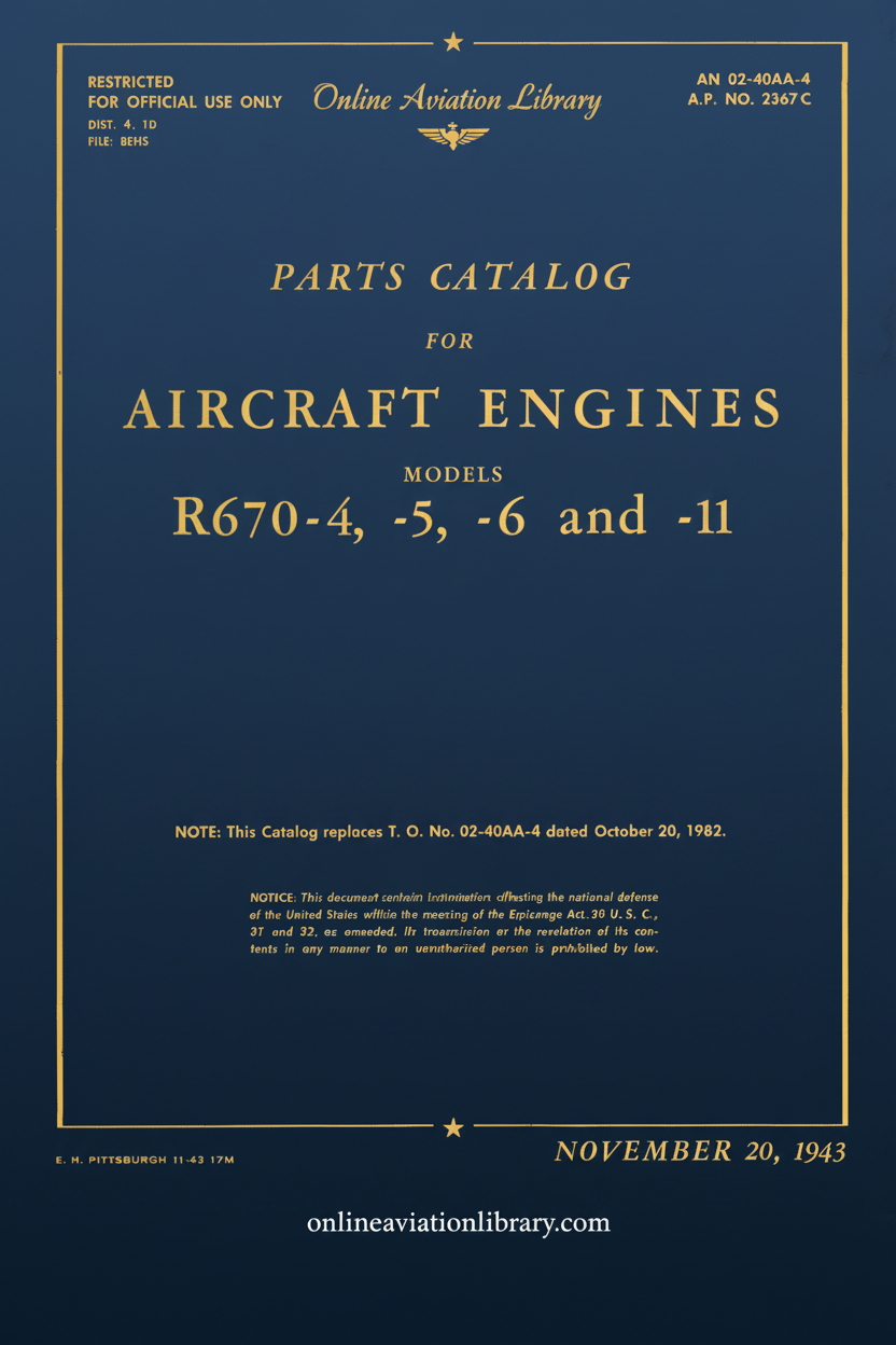 R670-4, -5, -6 and -11 Parts Catalog Cover Page