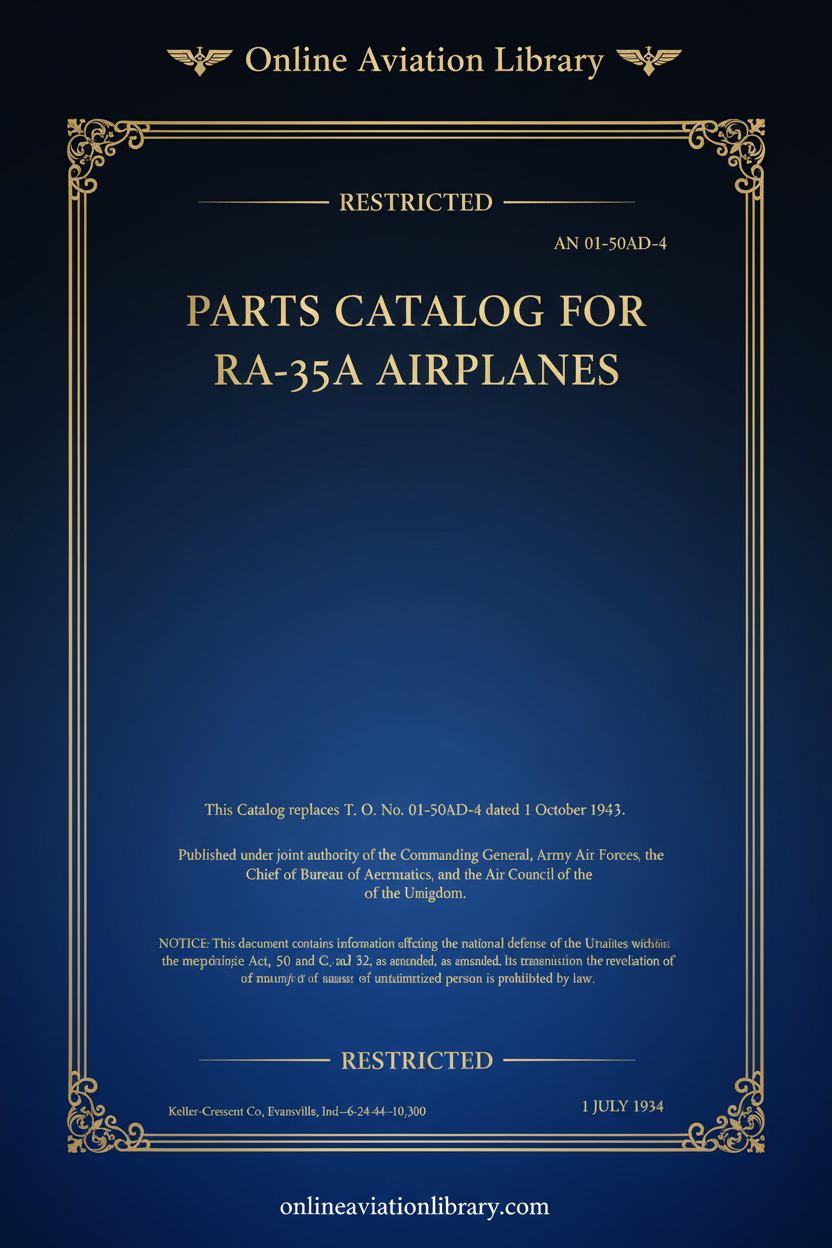 RA-35A Parts Catalog Cover Page