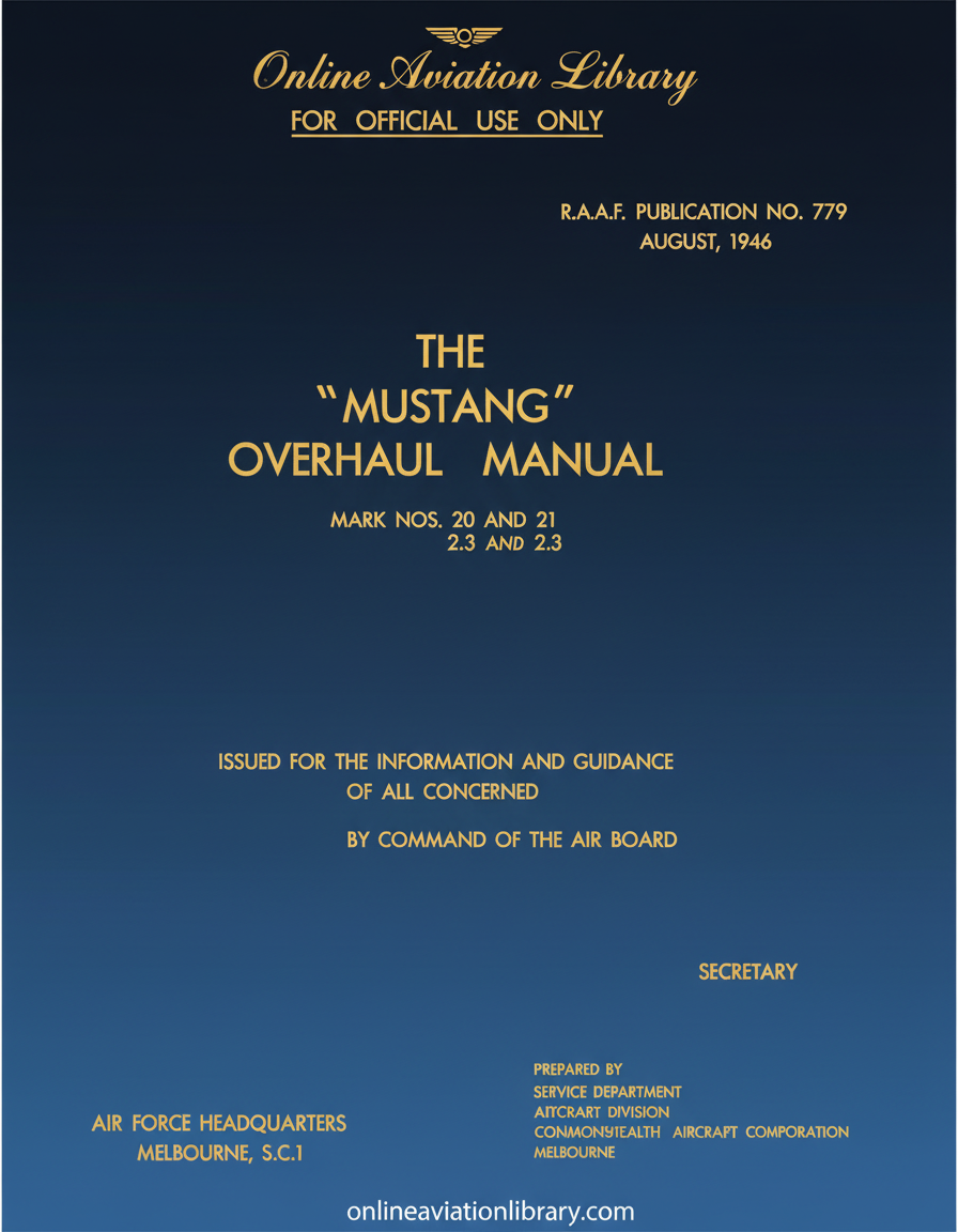 RAAF Mustang Overhaul Manual Cover Page