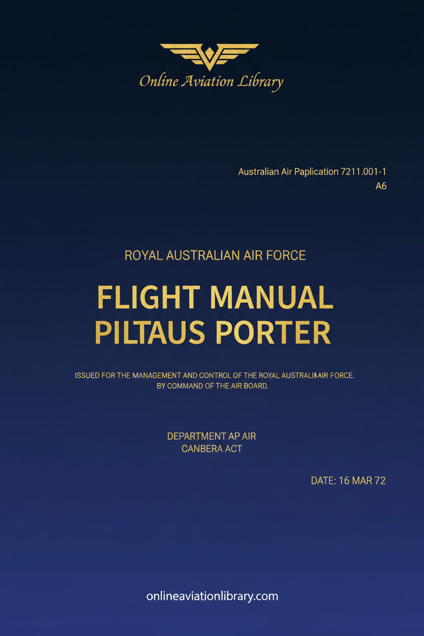 RAAF Pilatus Porter Flight Manual Standard Cover Page