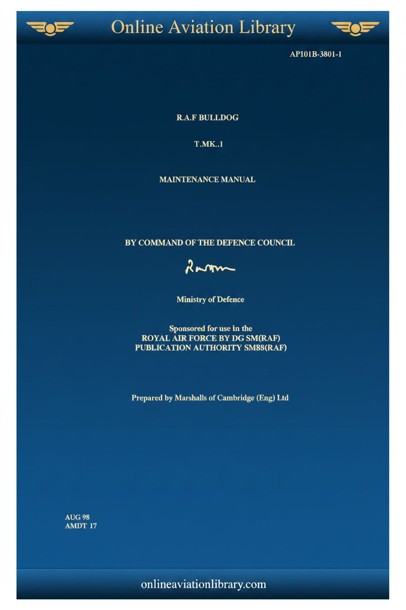 RAF Bulldog Maintenance Manual Cover