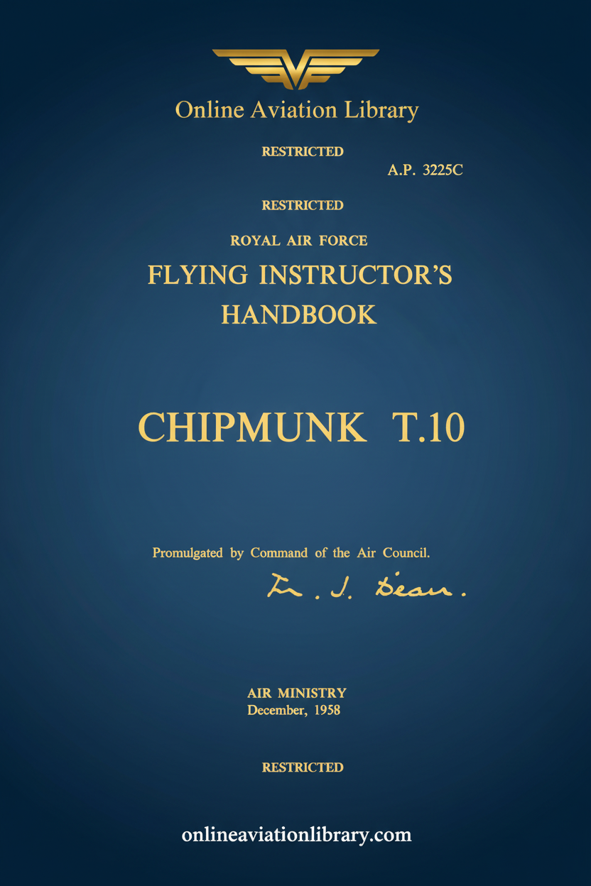 RAF Chipmunk T.10 Flying Instructor's Handbook Standard Cover Page